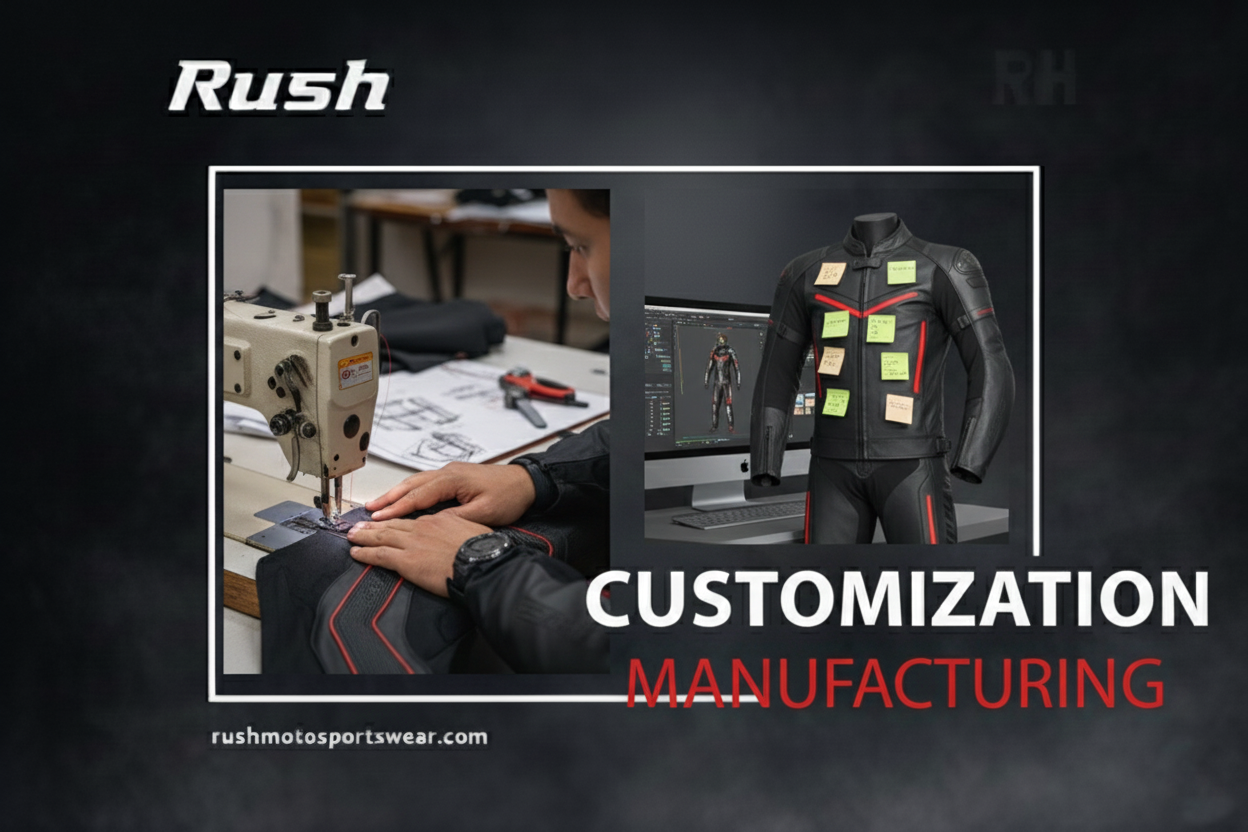 Rush Moto motorcycle sportswear manufacturing and quality control
