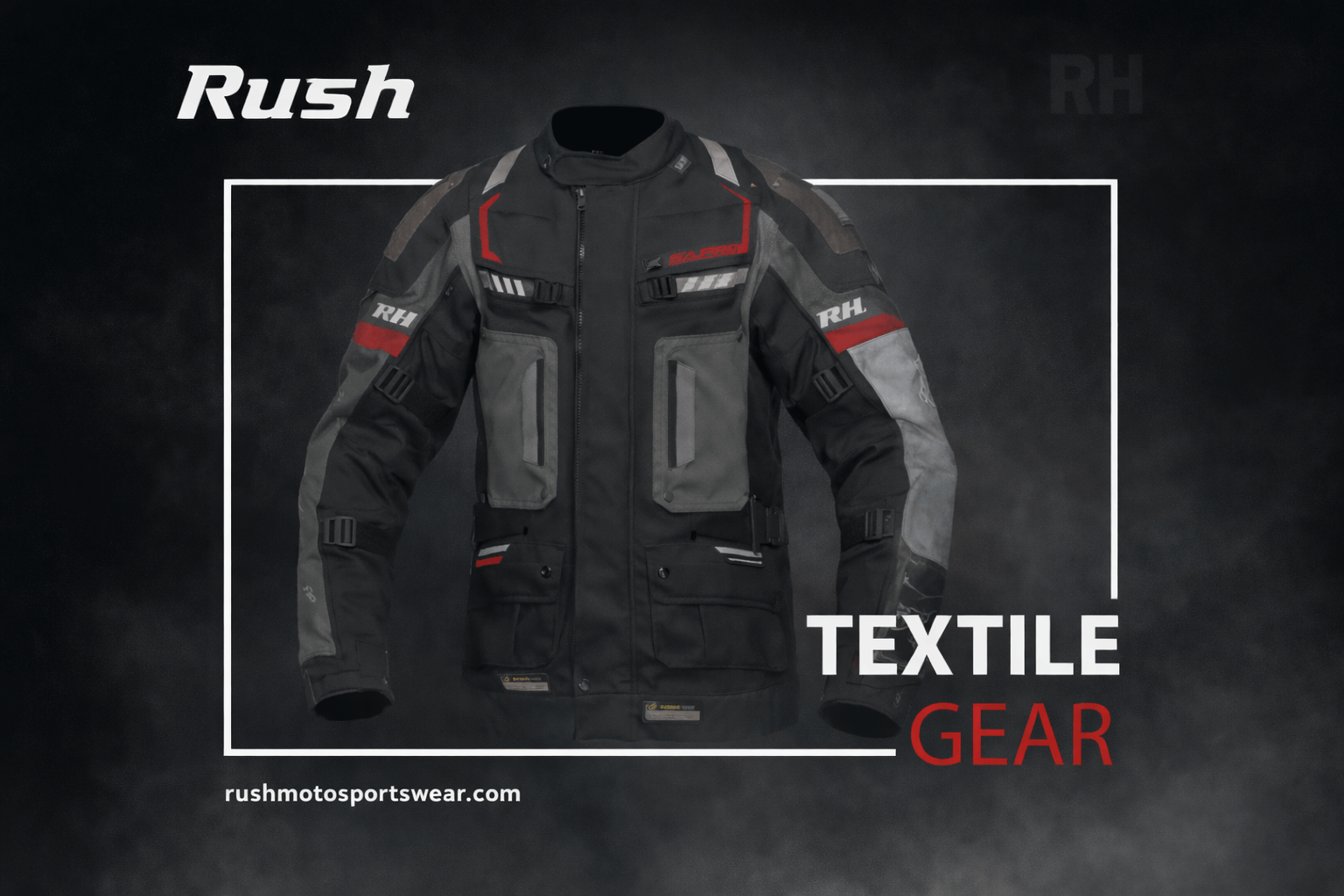 textile motorcycle jacket with protective padding