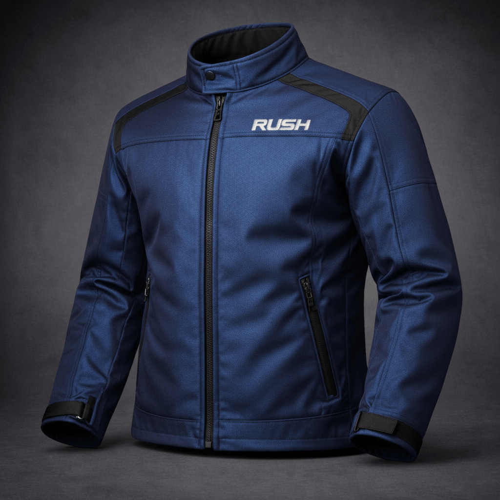 city flex textile short dark blue jacket