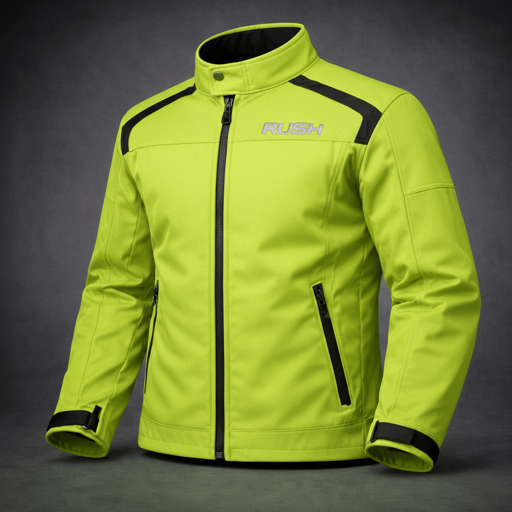 city flex textile short green jacket