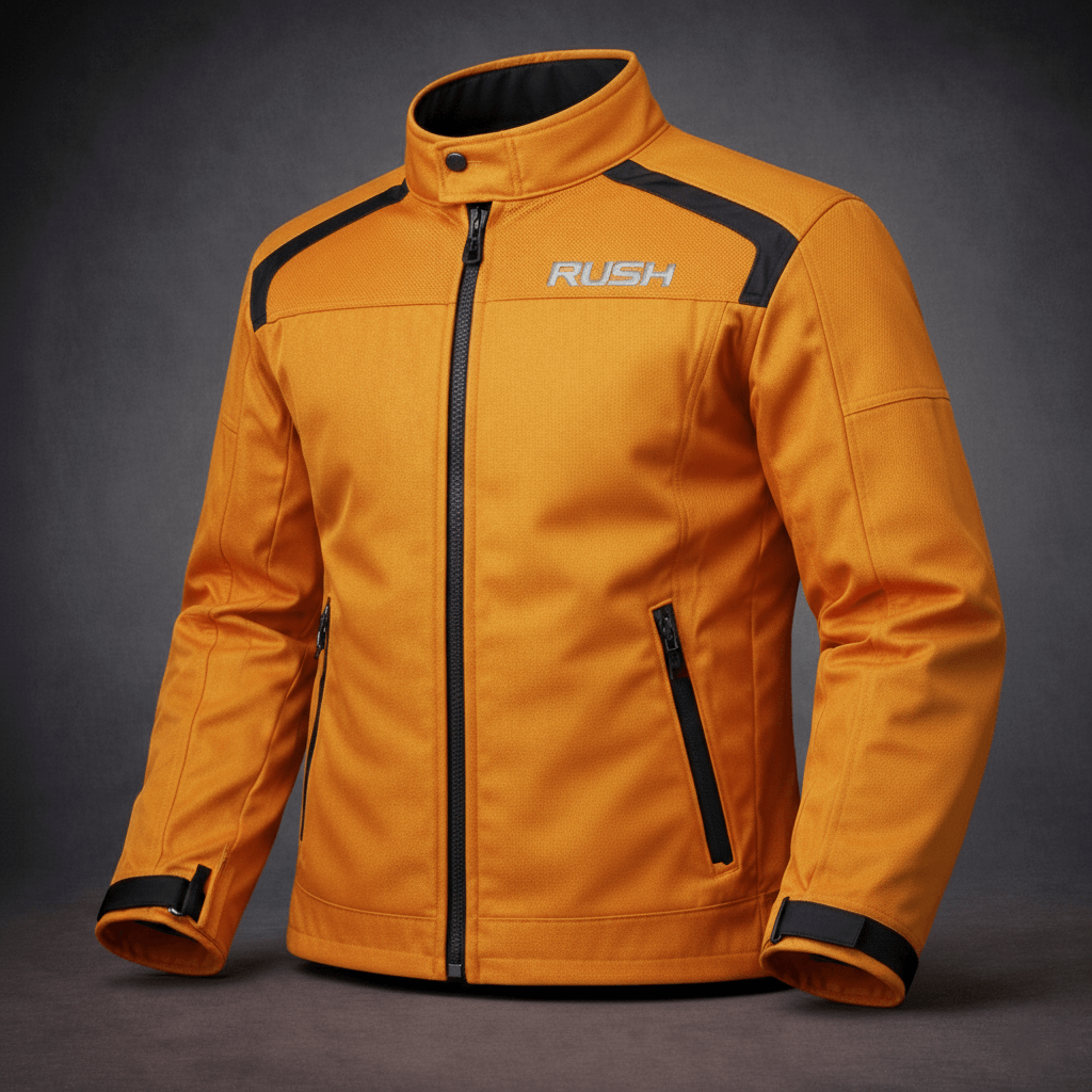 city flex textile short orange jacket