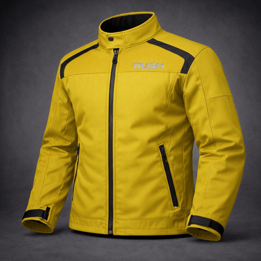 city flex textile short yellow jacket