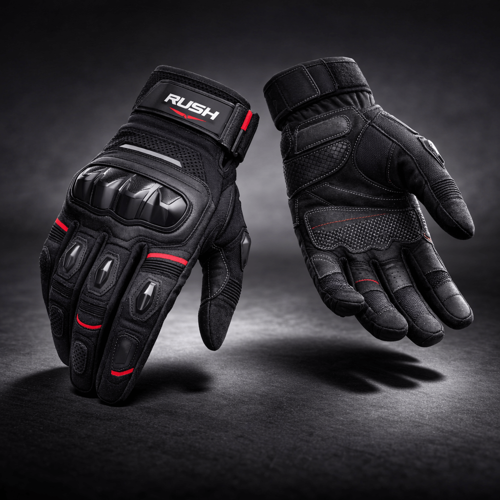 streetguard textile moto gloves black
