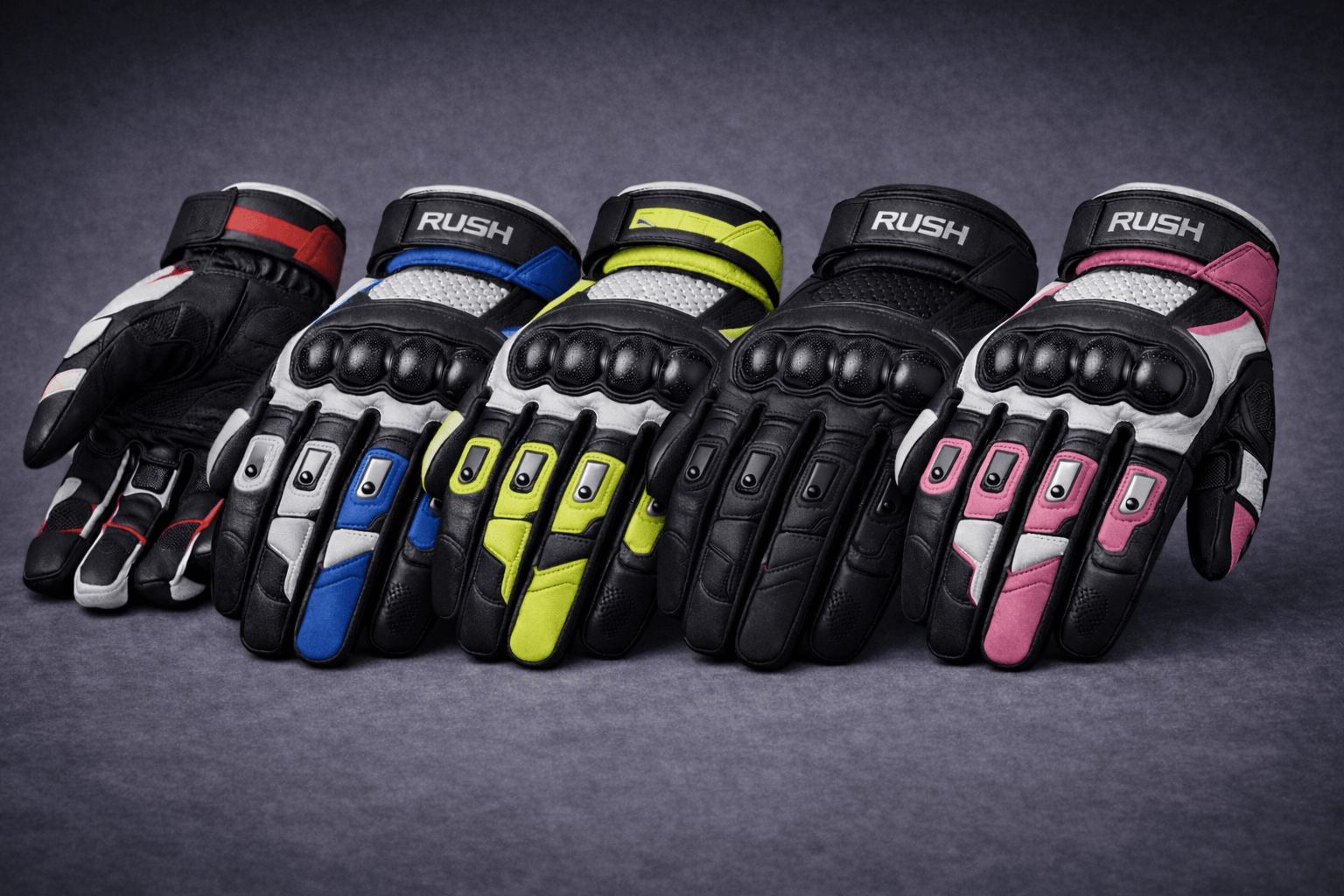 track shield racing gloves group photo 2