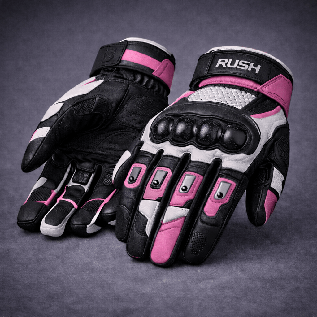 track shield racing pink gloves