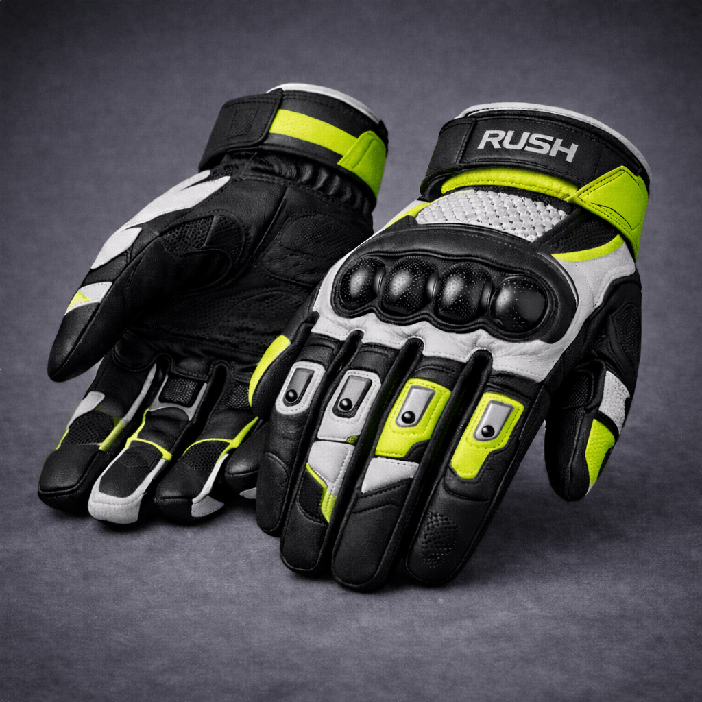 track shield racing yellow gloves