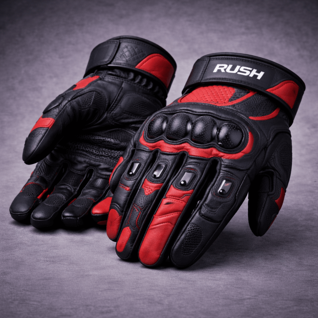 quantum pro racing gloves black red rush featured image