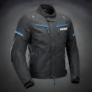 rush moto elric textile short motorcycle jacket black