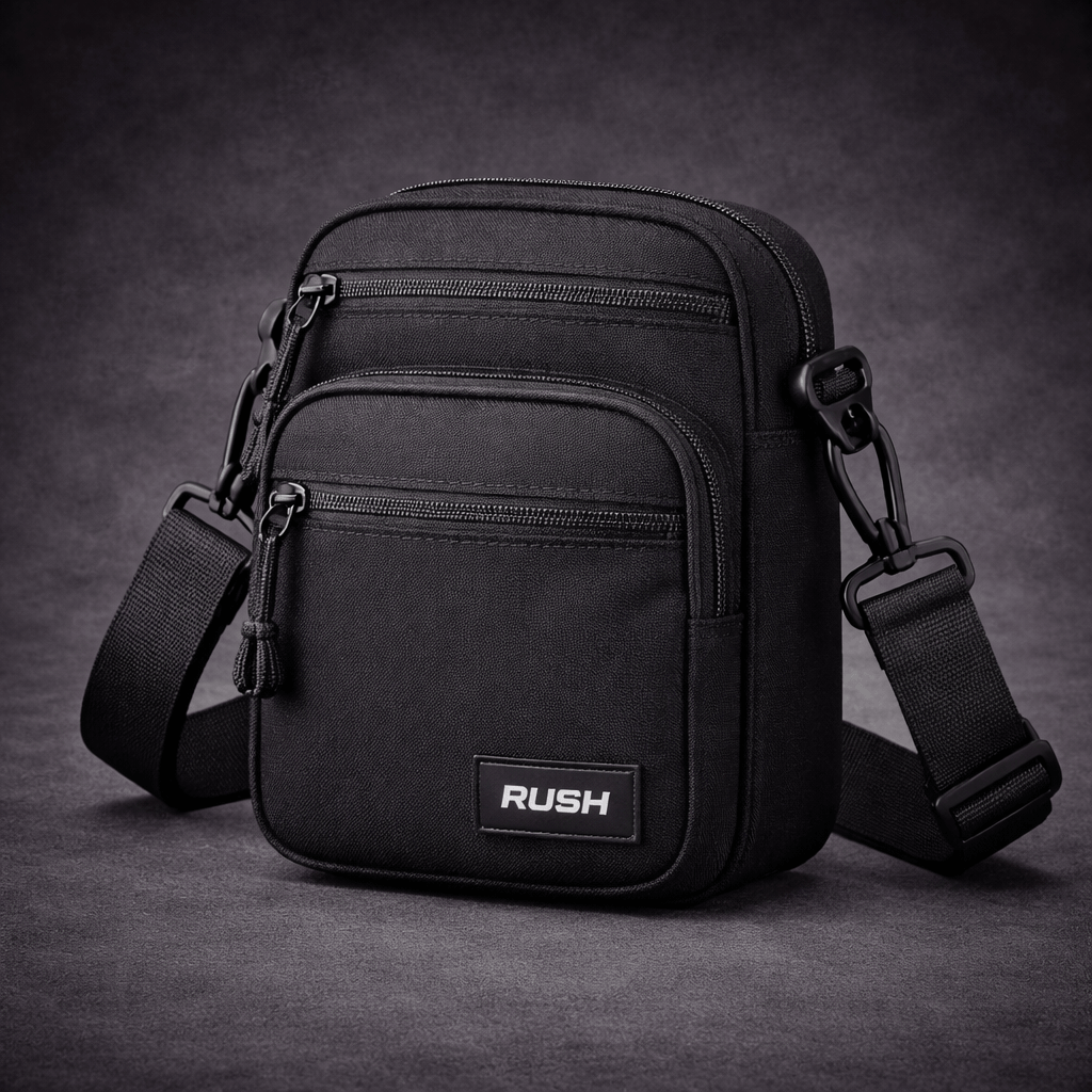 rush crossbody black bag