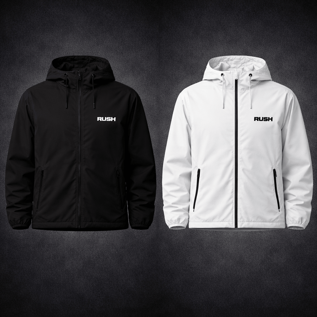 rush lightweight windbreaker black and white jackets