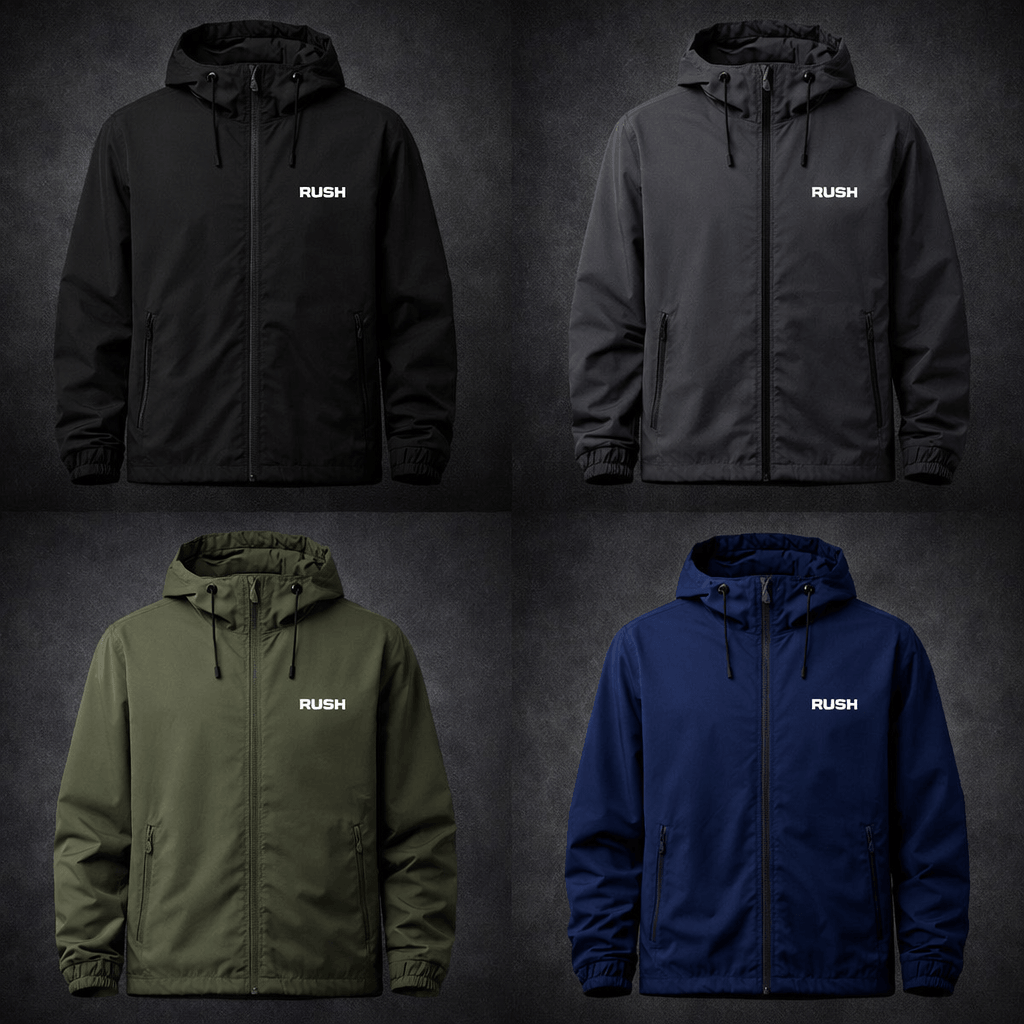 rush lightweight windbreaker black blue grey olive green jackets