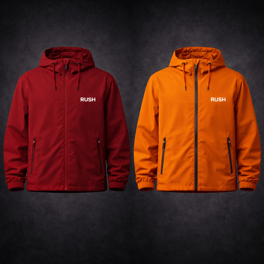 rush lightweight windbreaker red and orange jackets