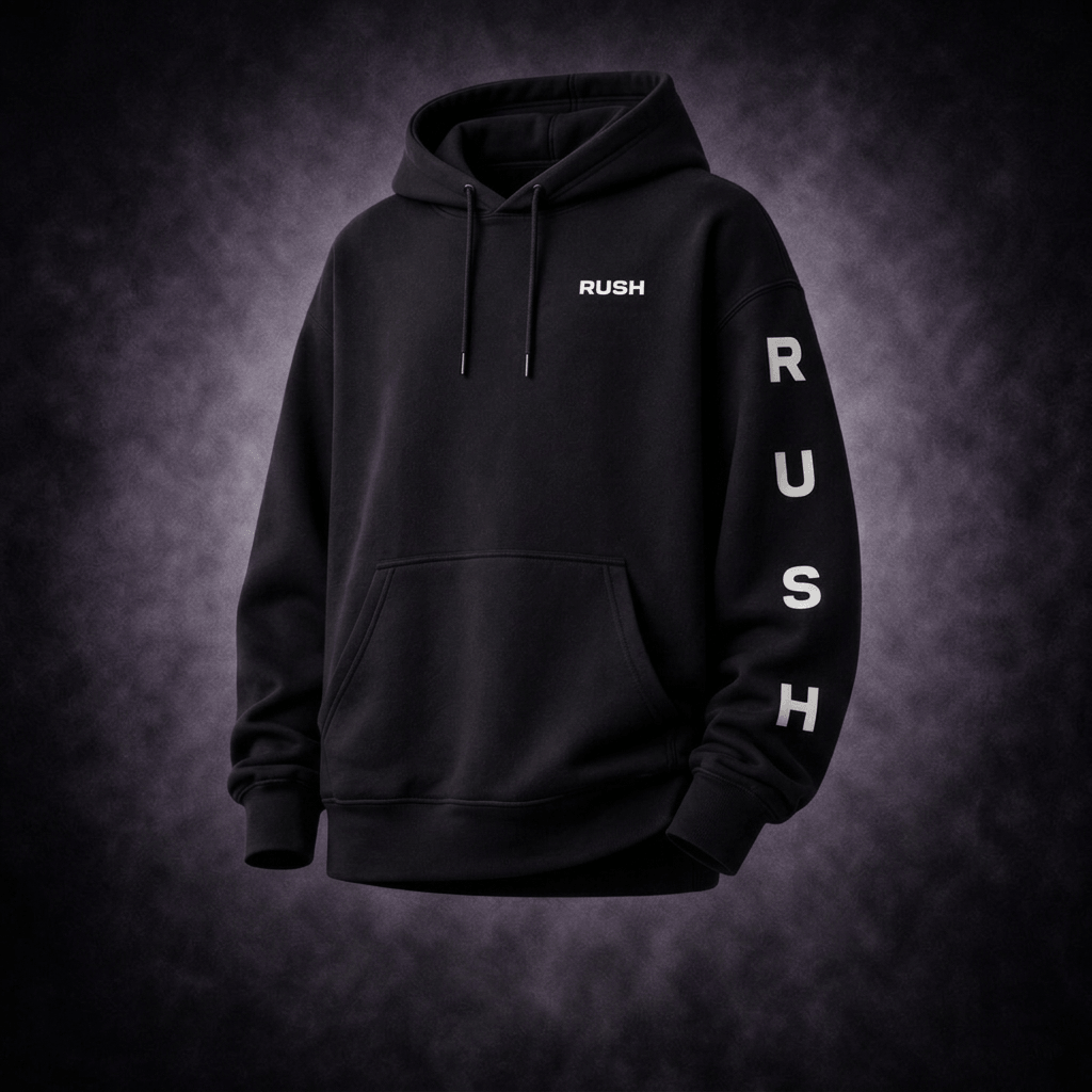rush oversized black hoodie