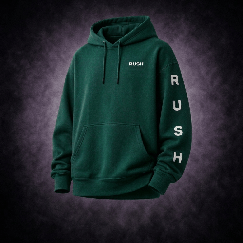 rush oversized dark green hoodie