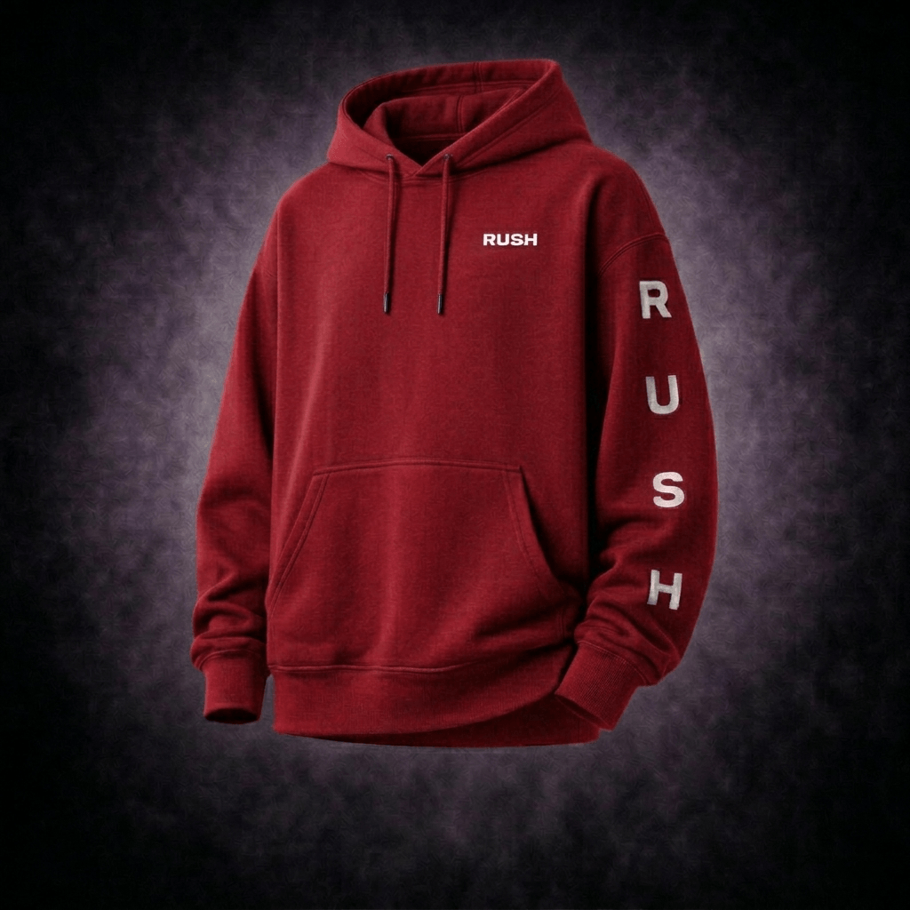 rush oversized dark red hoodie