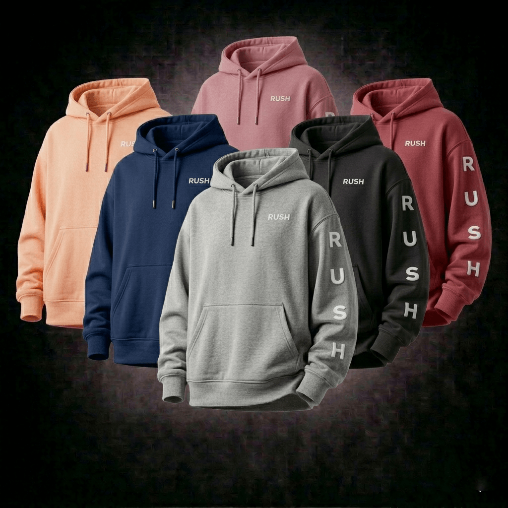 rush oversized multi color hoodies