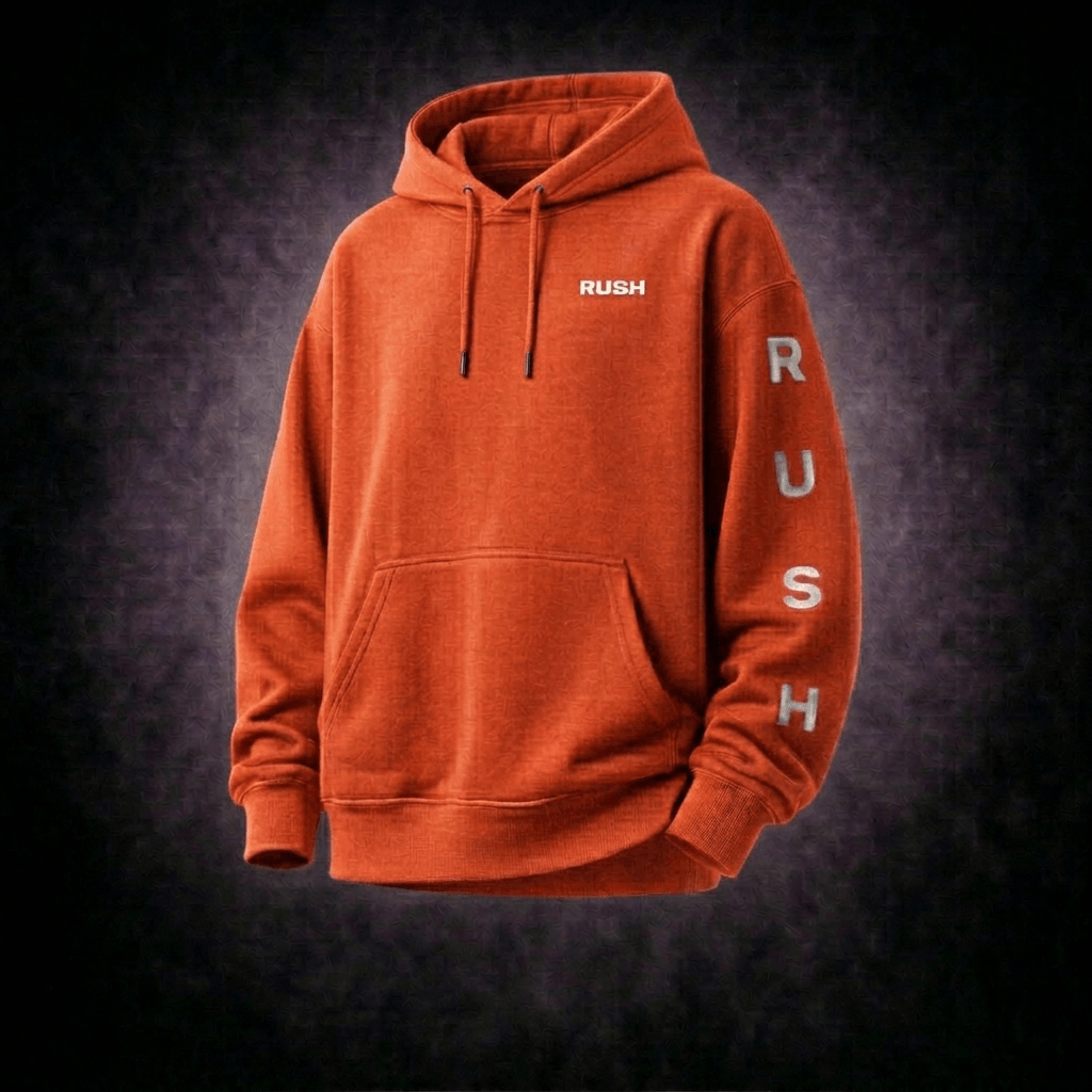 rush oversized orange hoodie