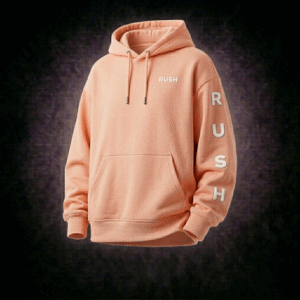 rush oversized pastel light peach hoodie