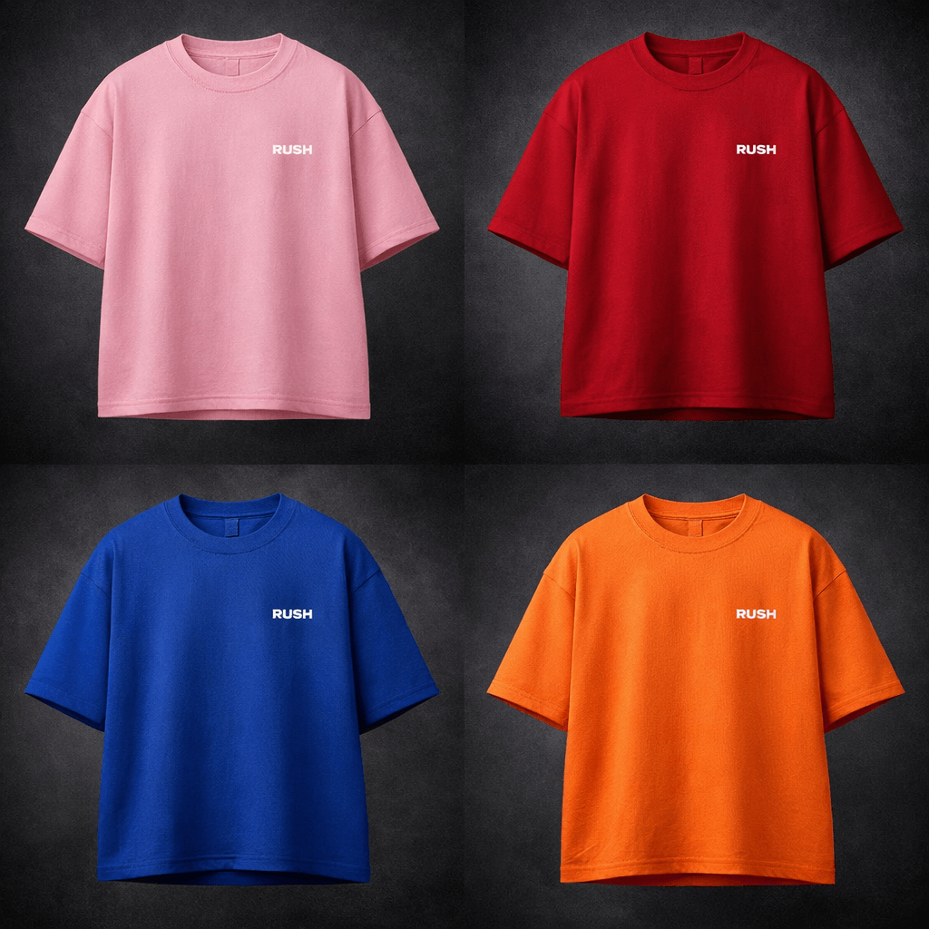 rush oversized pink red blue orange tshirt