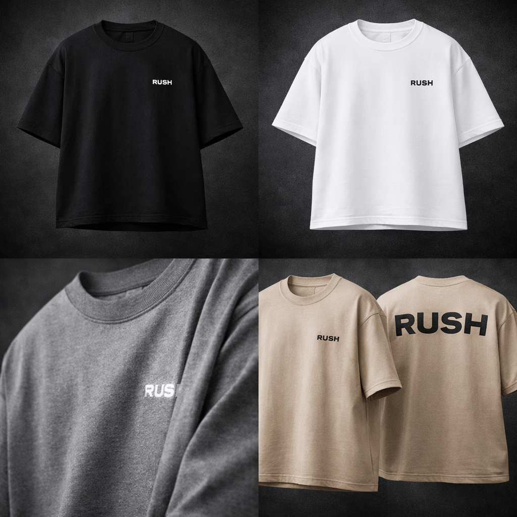 rush oversized white black sky tshirt