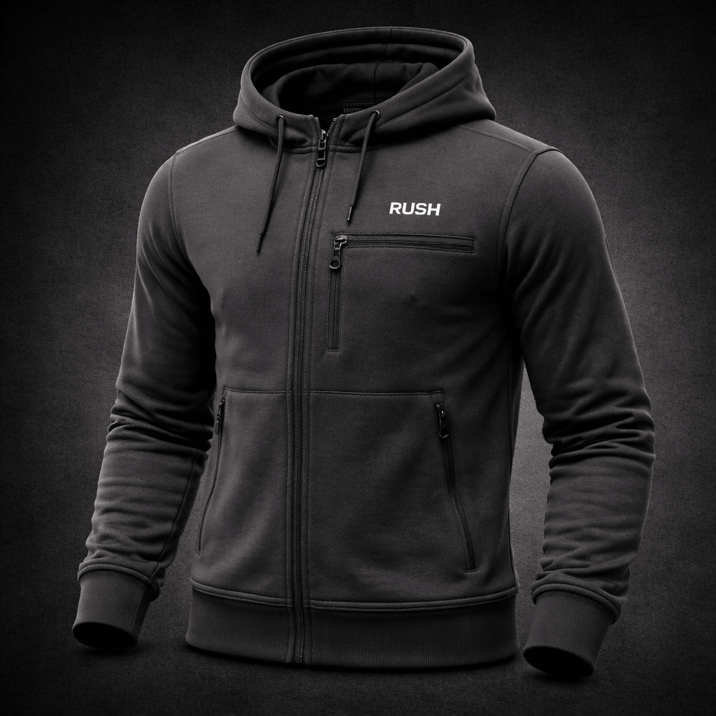 rush urban tech charcoal hoodie