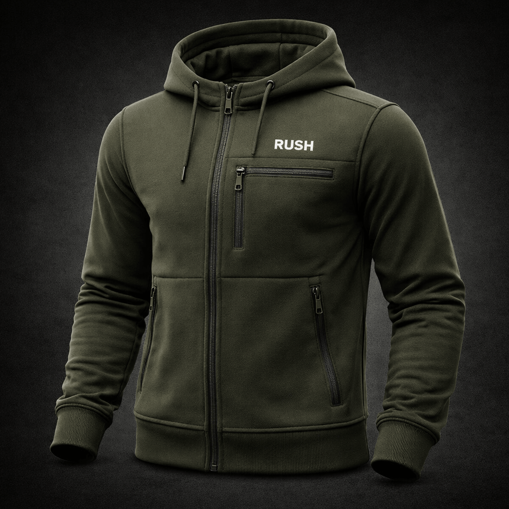 rush urban tech olive green hoodie