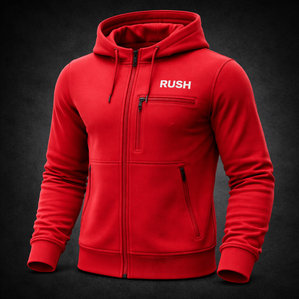 rush urban tech red hoodie