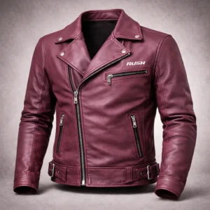 roadlegend classic biker leather motorcycle jacket dark pink