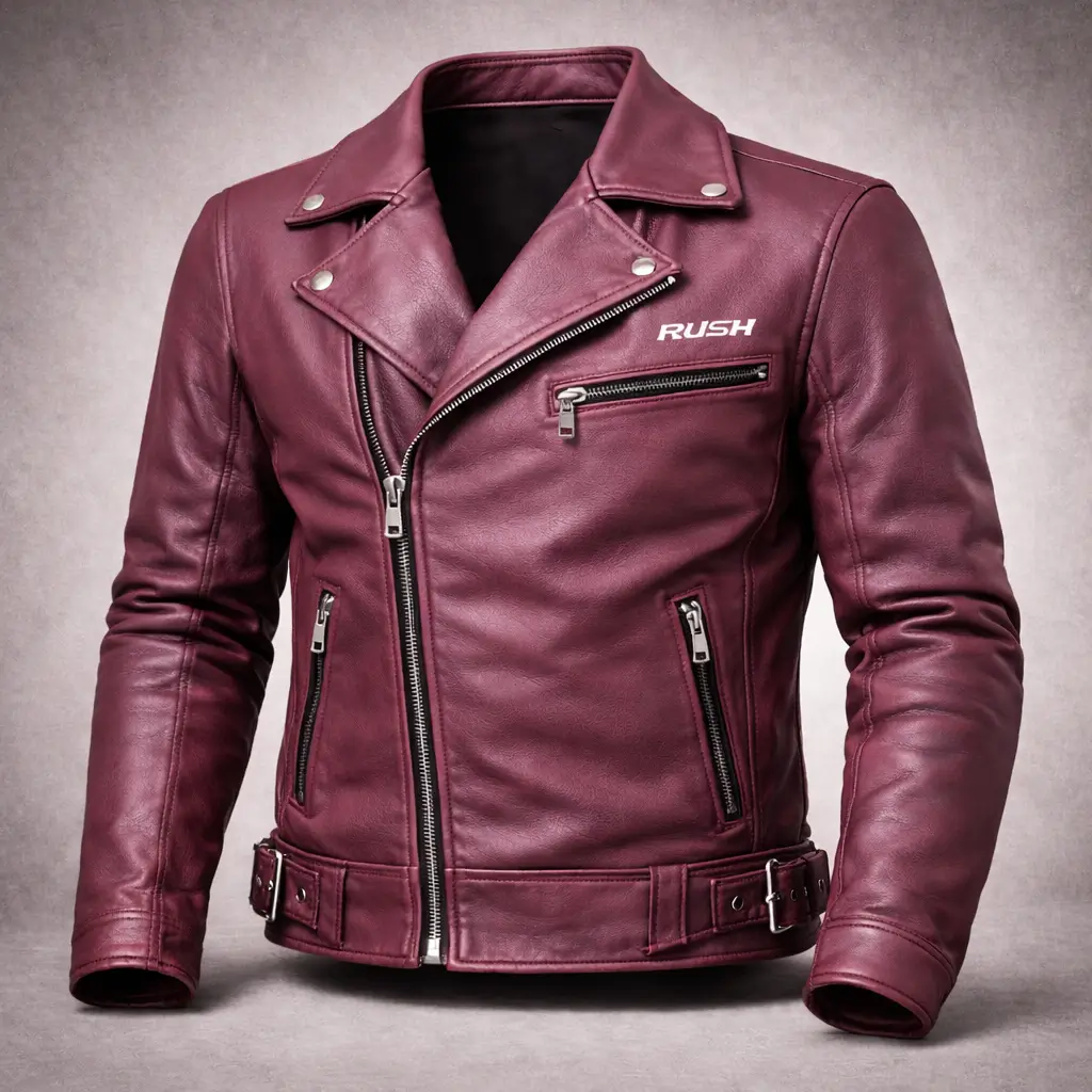 roadlegend classic biker leather motorcycle jacket dark pink