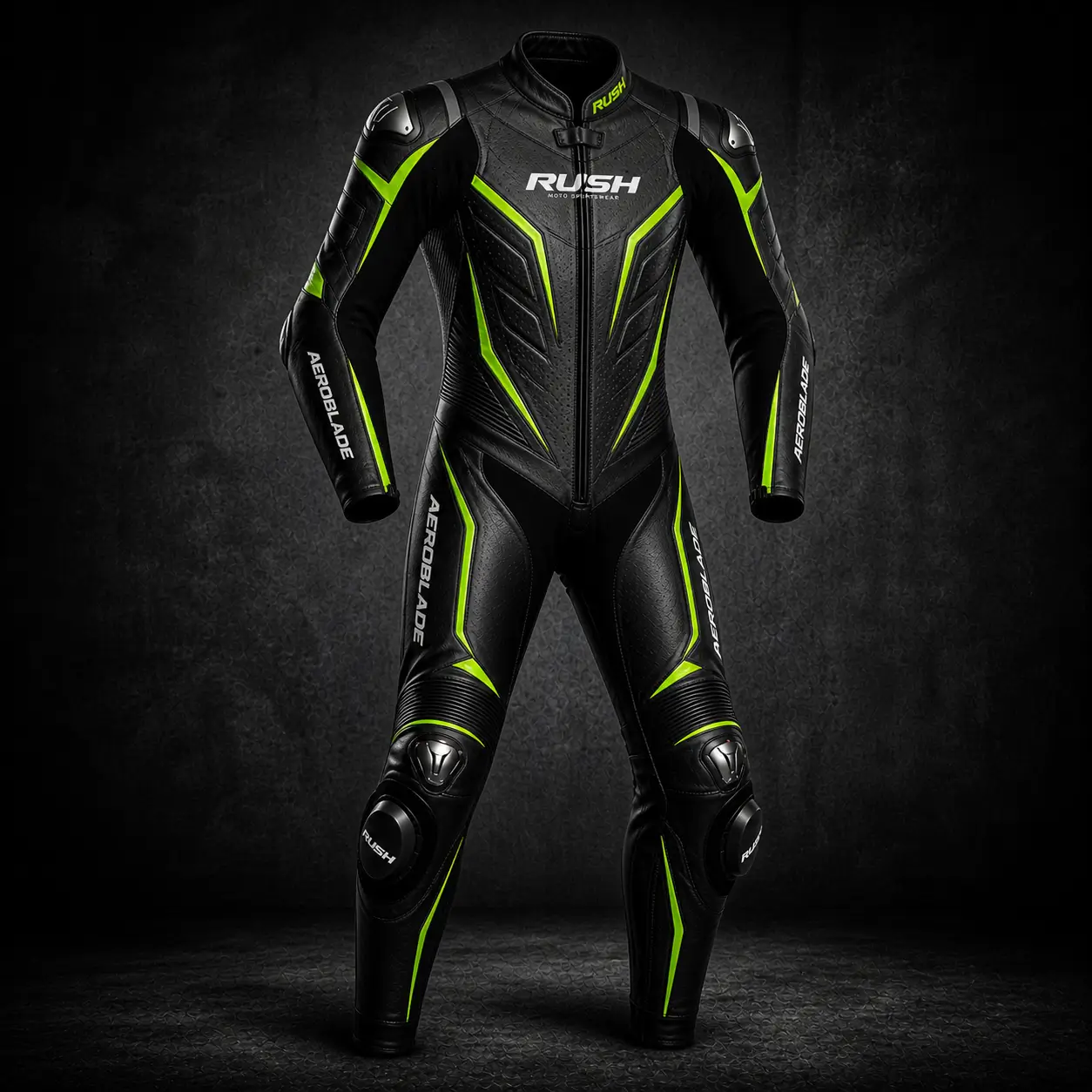 rush aeroblade racing suit green