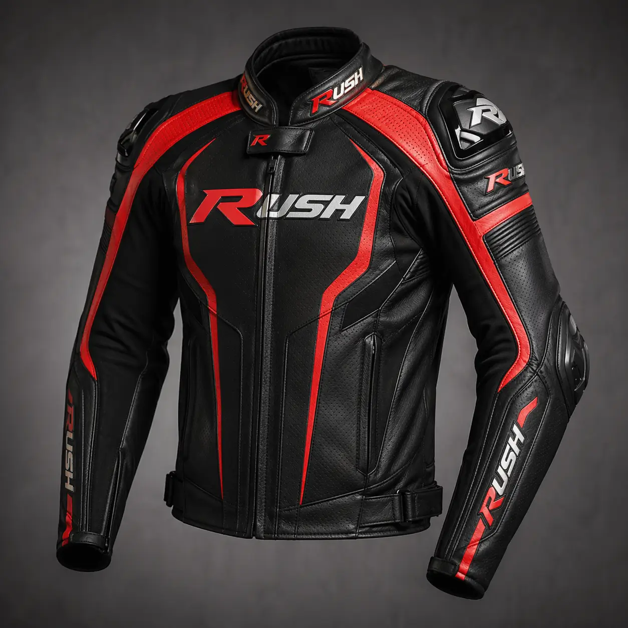 speedcore racing leather motorcycle jacket red rush