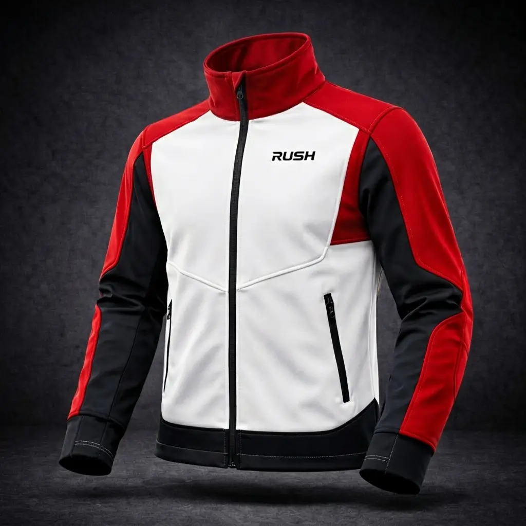 stormguard softshell motorcycle jacket black red rush