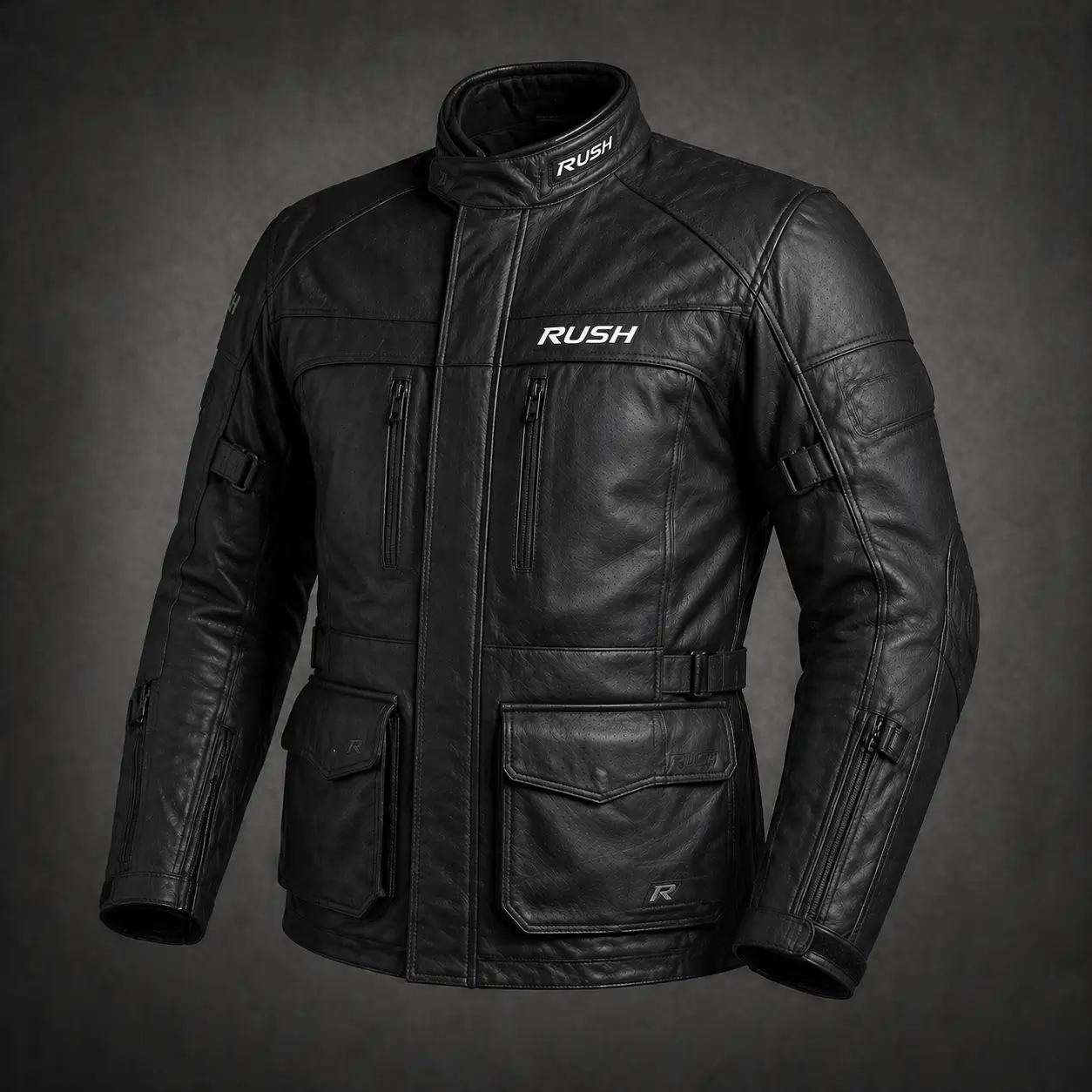 tourmaster mens touring leather jacket black rush